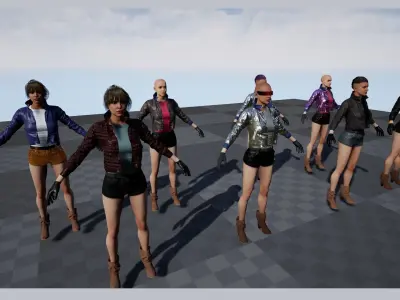 cyberpunk female a1 UNREAL ENGINE 4 22 Low-poly 3D model