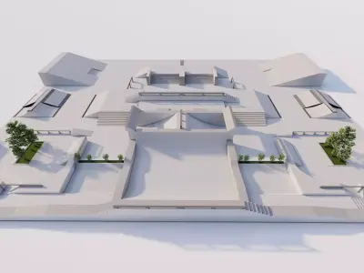 Skatepark-Skate Park PACK 3D model