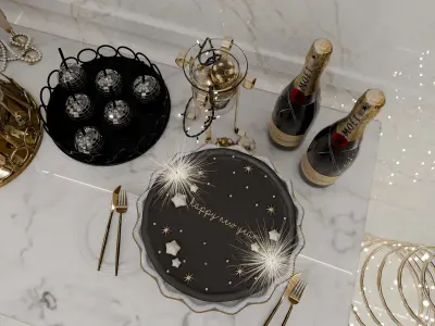 Happy New Year 2025 Blender Scene 3D model