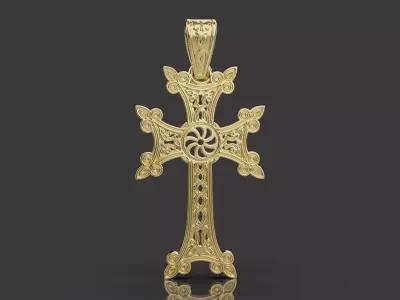 Armenian Cross Pendant 66662 3D print model