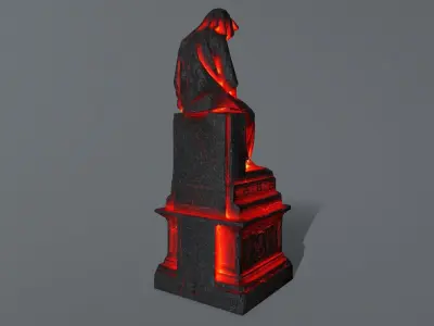 statue 1 with flames Low-poly 3D model