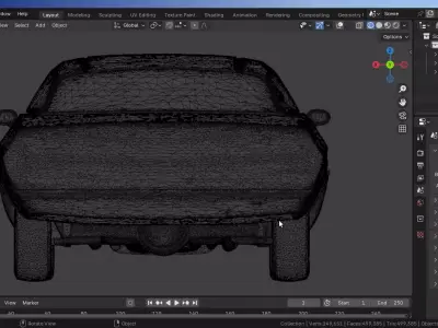 Dodge-Challenger Low-poly 3D model