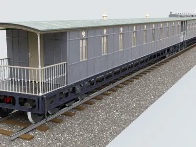 Steam locomotive type 030 series Gv Low-poly 3D model
