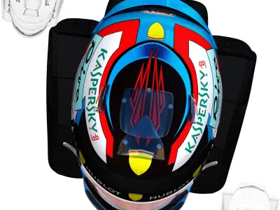 Raikkonen helmet 2018 Low-poly 3D model