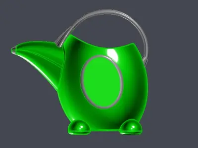 Green kids watering can 3D model