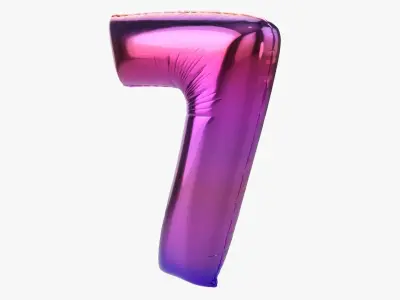 Foil balloon number seven 7 3D model