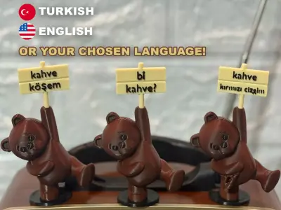 Decorative Teddy Bear Coffee Set 3D print model