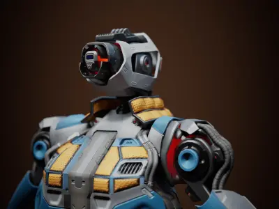 Sci-fi Robot Low-poly 3D model