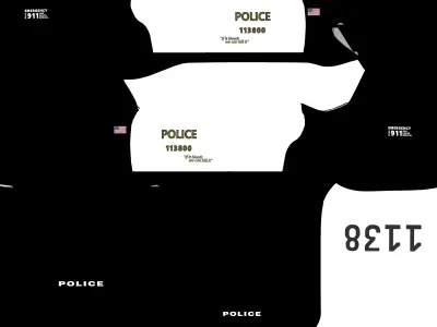 80s Police retro car Low poly Model Low-poly 3D model