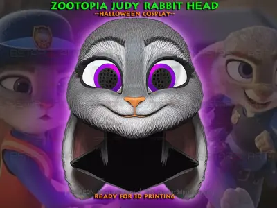 Zootopia 2 - Judy Hopps Head Wearable 3D print model