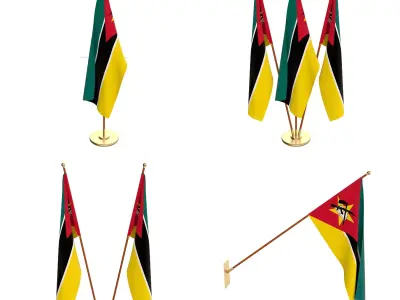 Mozambique Flag Pack 3D model