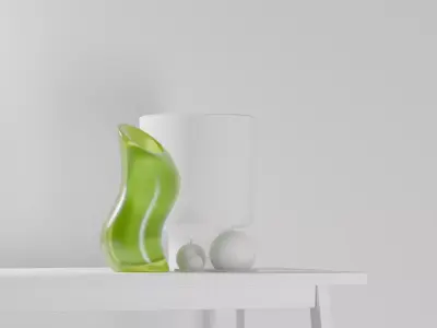 Modern Organic Glass Vase 3D Model 3D model