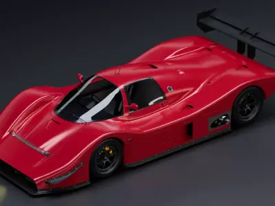 Mid-poly Group C racing prototype v1 3D model