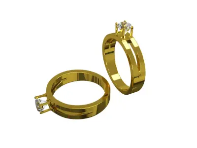 3d model of  golden Ring Low-poly 3D model