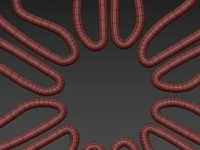 Decorative neon hanging snowflakes 3D model