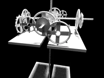 Water Powered Clock Tower Gear Assembly 3D model