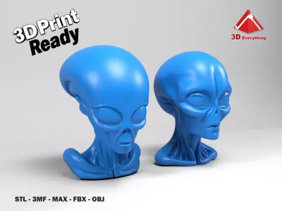 Alien heads 3D print model