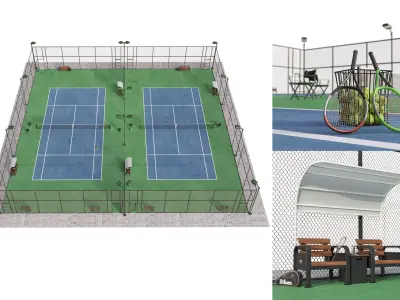 Tennis court Hq 3D model