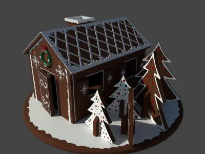 Christmas Gingerbread house 3D model