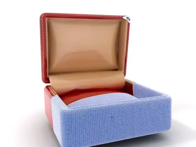 Elegant Red Velvet Jewelry Box model pack Low-poly 3D model