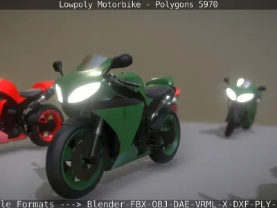 Motorcycle Low-poly 3D model
