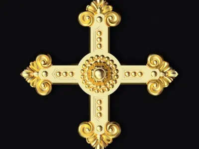 Central decor ornament for furniture 3D model 85