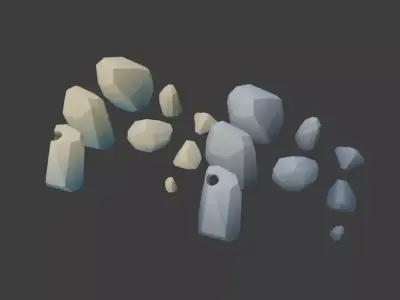 Low Poly Stone Pack Low-poly 3D model