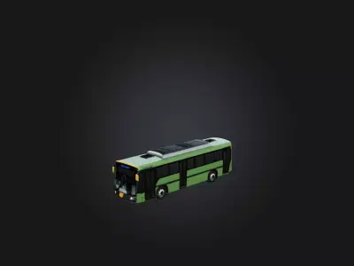 Realistic City Bus Model Low-poly 3D model