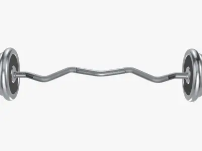 Barbell with curved bar 3D model