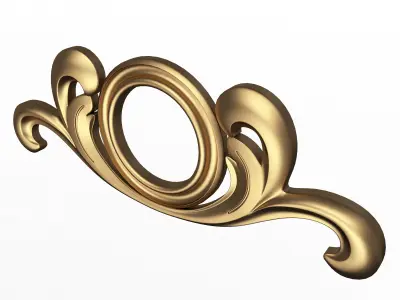 Carved Door Handle Decor 02 Low-poly 3D model