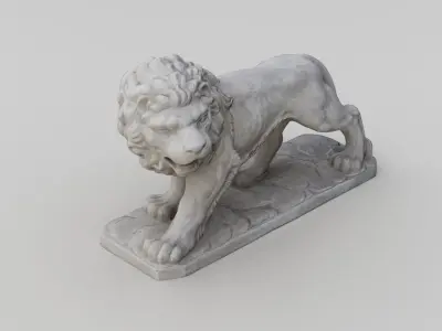 Lion Sculpture Statue 3D model