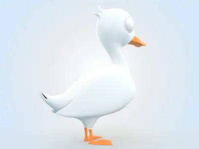 Cartoon Duck 3D model 2