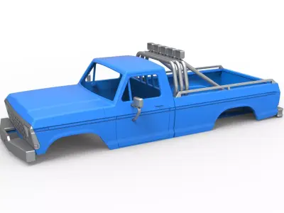 Shell of Vintage Monster Truck V5 Scale 1 to 25 3D print model