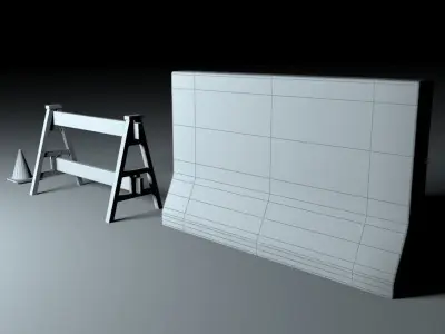 Traffic signs Low-poly 3D model