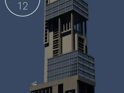 Modernist Style Skyscraper 3D model