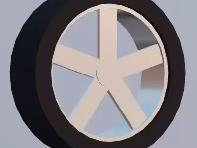 Car Wheel Simple Low-poly 3D model