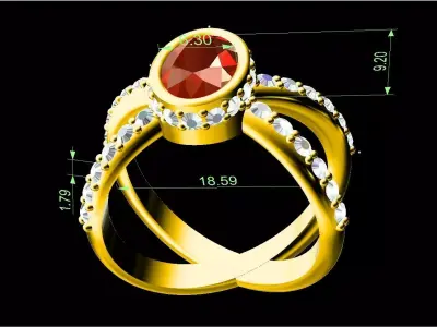 Ruby Ring 3D print model