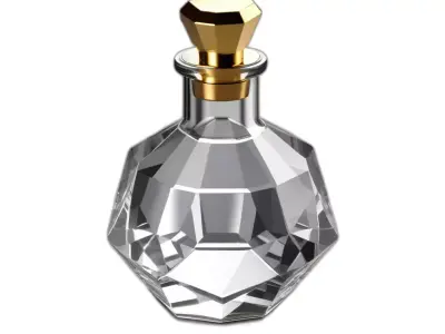Elegant Faceted Glass Bottle Decanter Low-poly 3D model