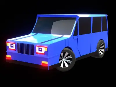 Realistic Low Poly Jeep 3D Model for Games Renders VR Projects Low-poly 3D model