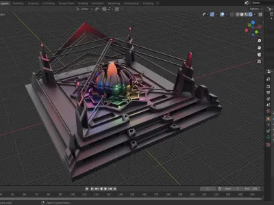 Lotus Temple Low-poly 3D model