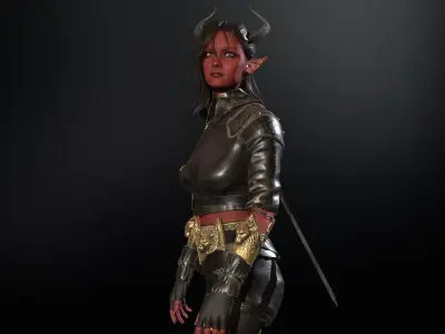 Elf Hunter Low-poly 3D model