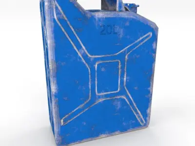 Jerry Can Low Poly 3 Worn PBR Low-poly 3D model