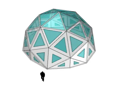 Geodesic Dome with Dynamic Perforations 3D model