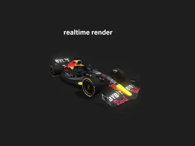 Formula 1 Red Bull Max Verstappen Low Poly and High Poly RB18 Low-poly 3D model
