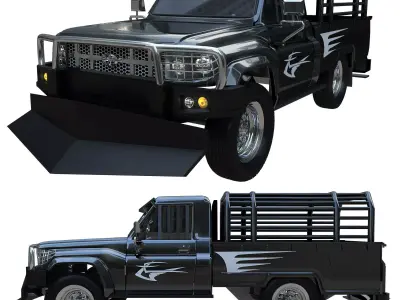 Toyota shadow theme low poly and high poly 3D model