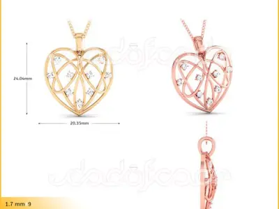 light weight yellow  gold diamond pendent -DOC-P8103 3D print model
