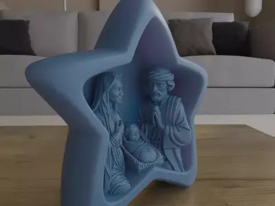 Elegant Christmas Nativity Scene STL 3D Model 3D print model