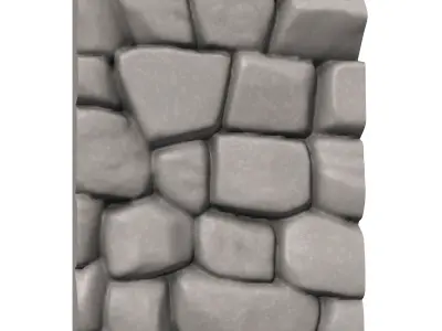 Raw Cobblestone Wall Construction 3D print model