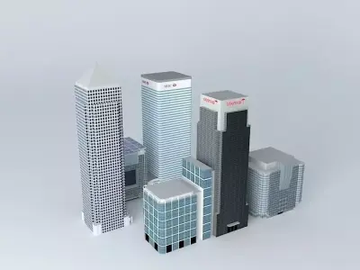 Canada Square, Canary Wharf, London Free 3D model