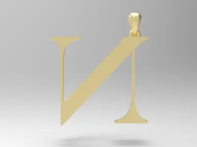 Alphabet Latin N 3D print model